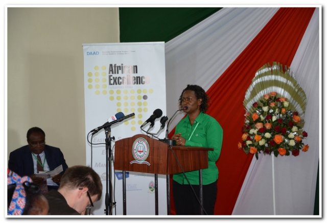 project leader uganda presenting a speech during the launch